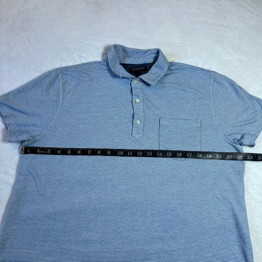 Banana Republic Men's Cotton Stripe Polo Shirt Size L Preppy Classic Casual